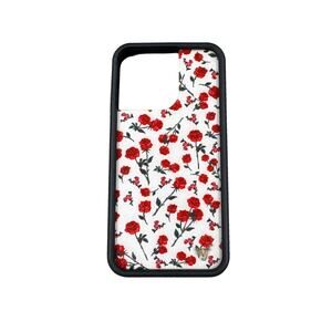 Wildflower - Red Roses iPhone 13 Pro Phone Case in White & Red